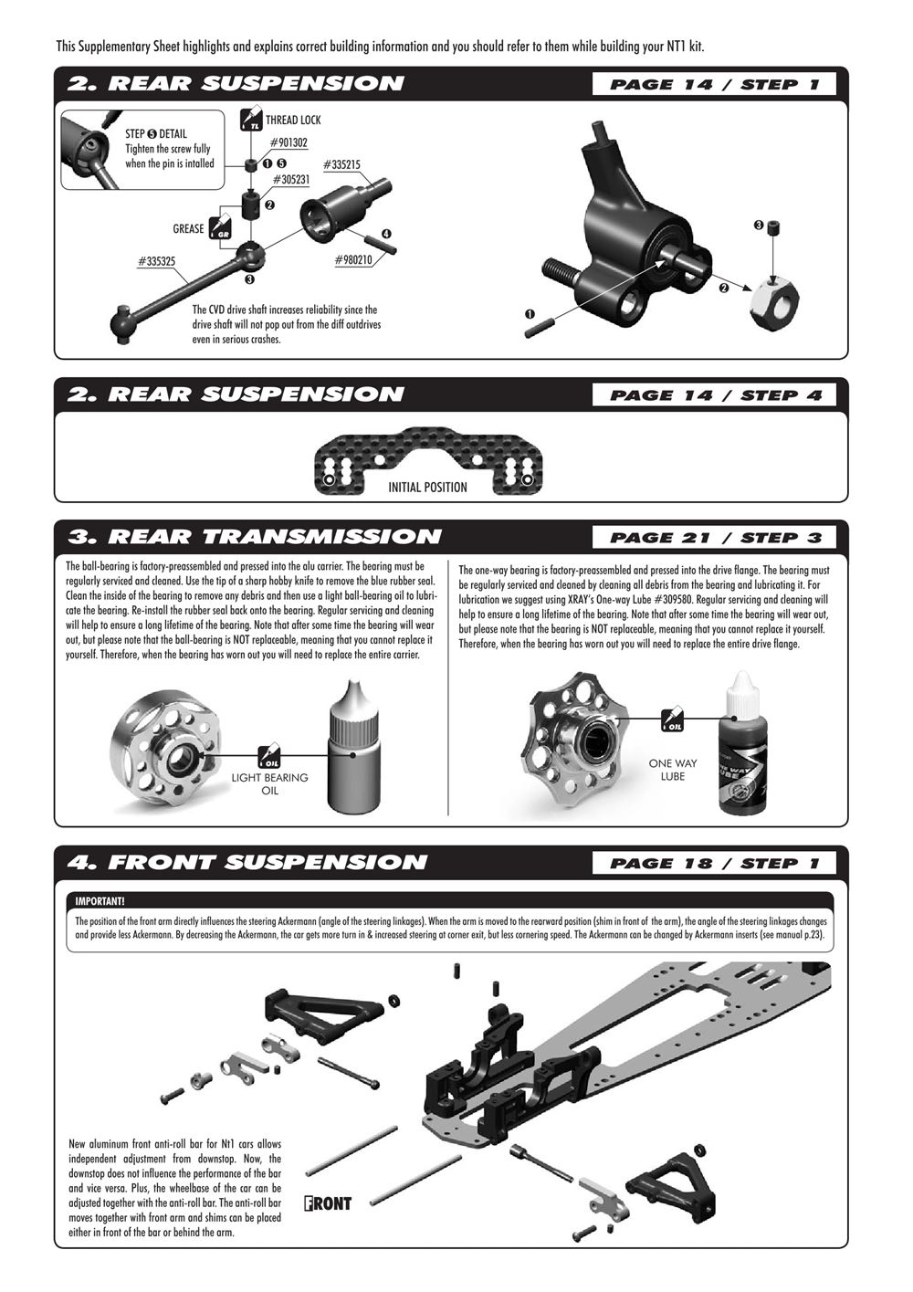 Xray - NT1 2010 Specs (NT1'10) WC LE - Supplementary Manual - Page 3