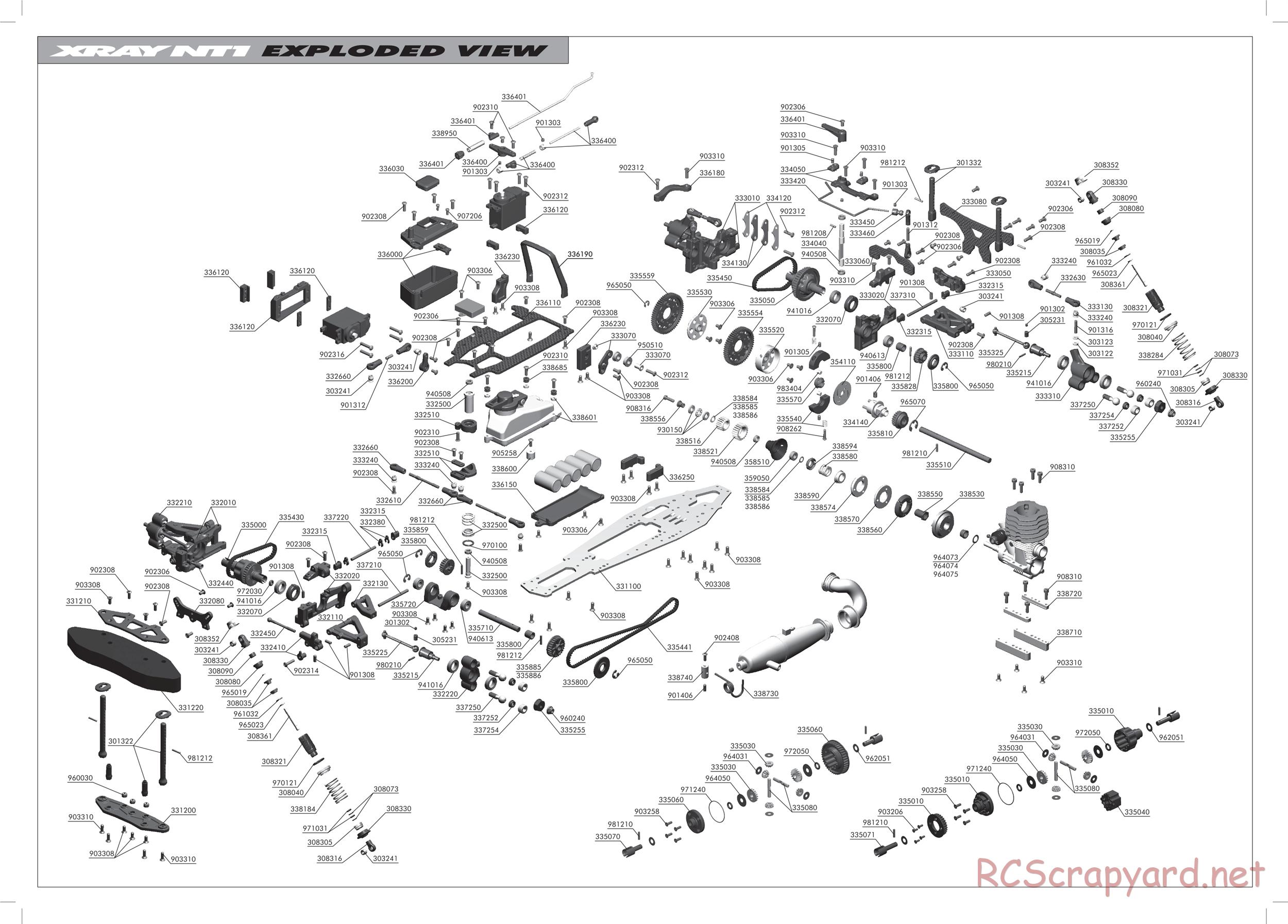 Xray - NT1 2010 Specs (NT1'10) WC LE - Exploded View