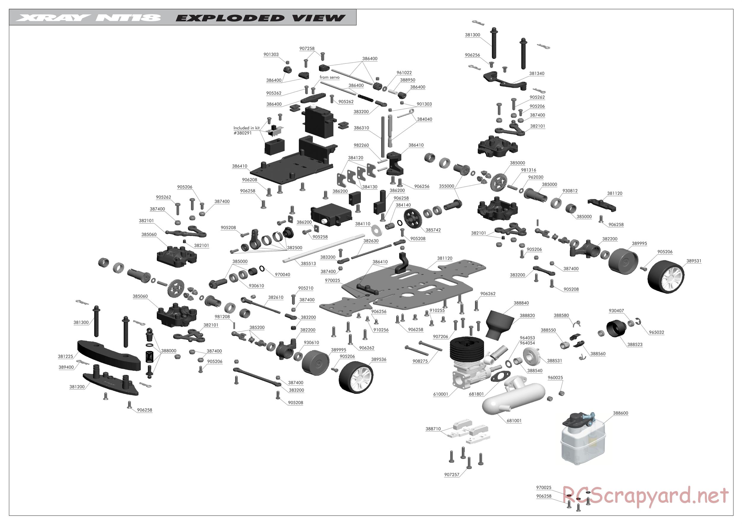 Xray - NT18 - Exploded List