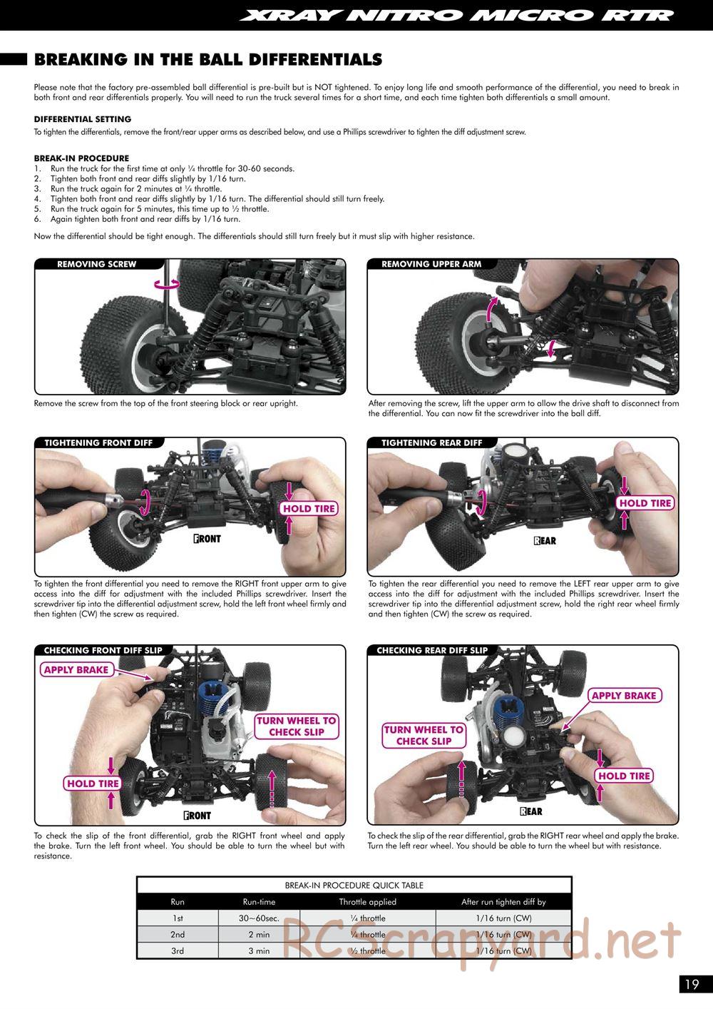 Xray - NT18MT RTR - Manual - Page 19