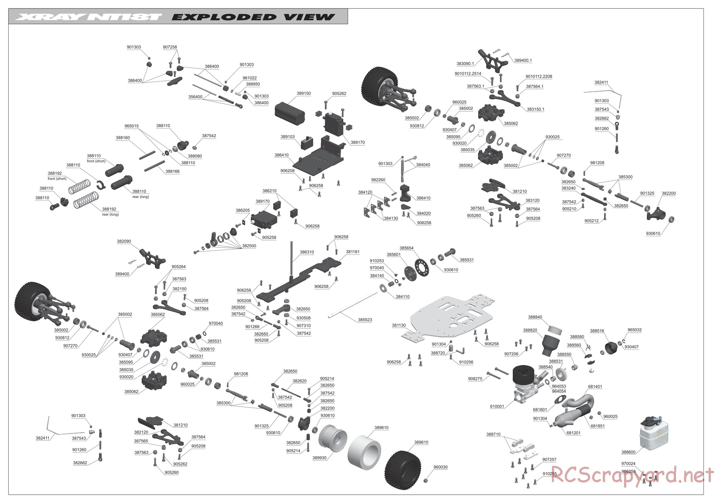 Xray - NT18T - Exploded View