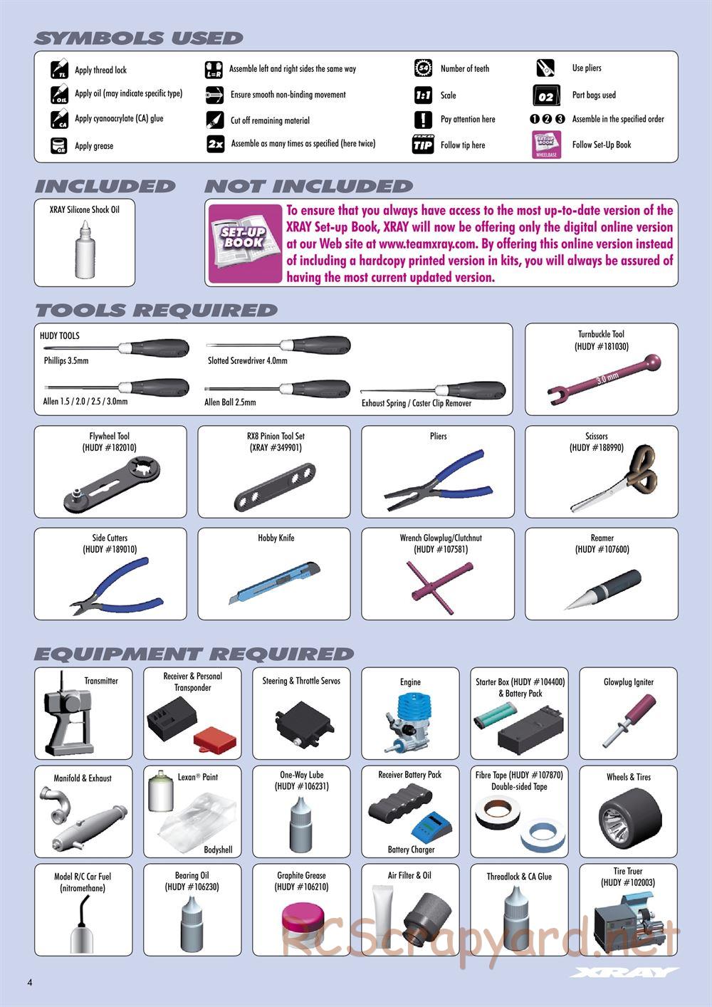 Xray - RX8 2011 Specs (RX8'11) - Manual - Page 4