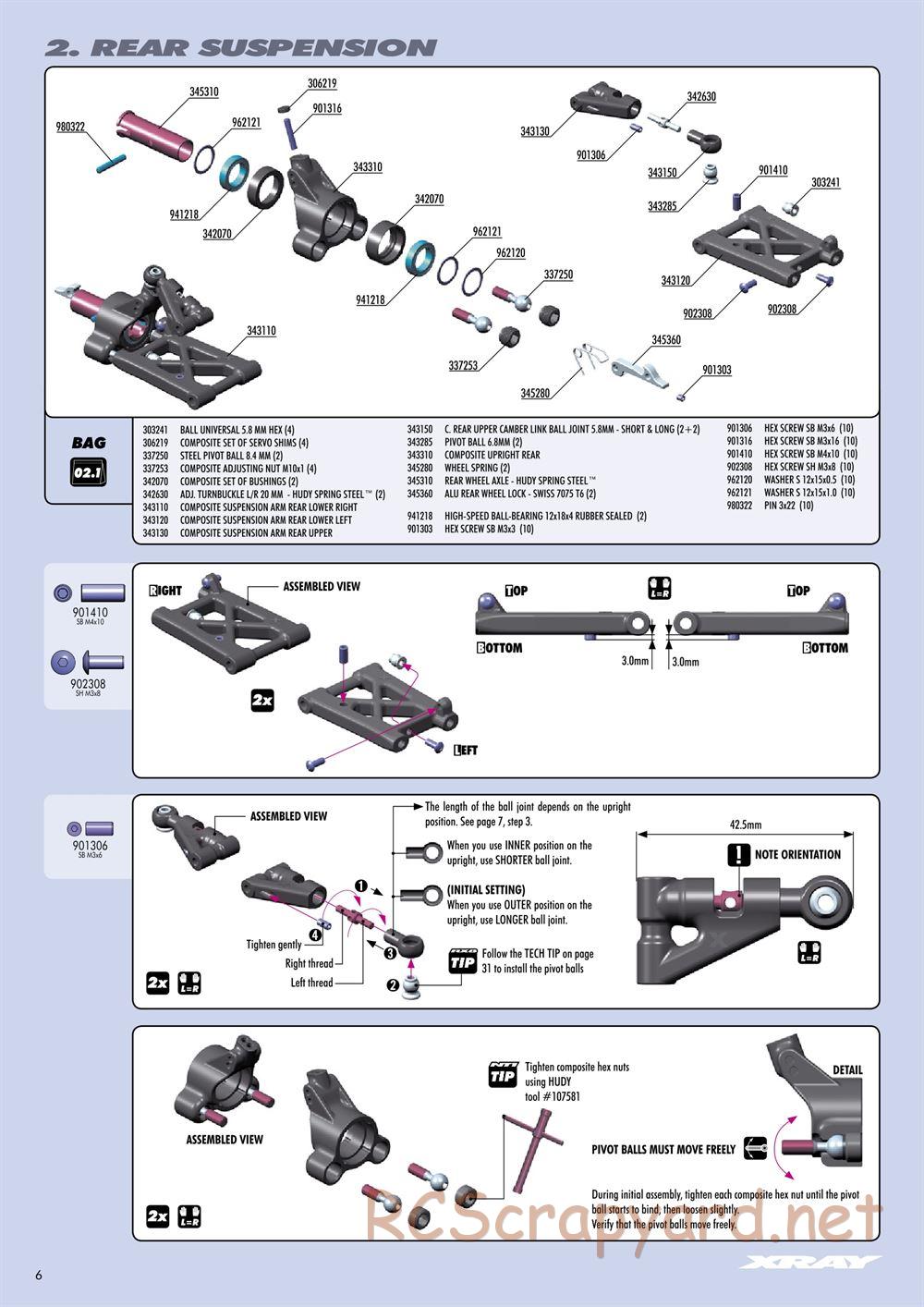 Xray - RX8 2011 Specs (RX8'11) - Manual - Page 6
