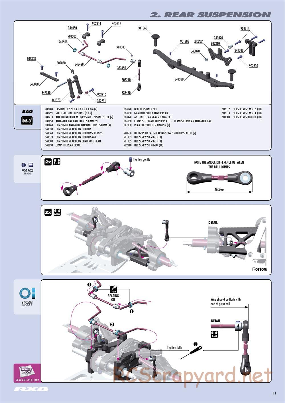 Xray - RX8 2011 Specs (RX8'11) - Manual - Page 11