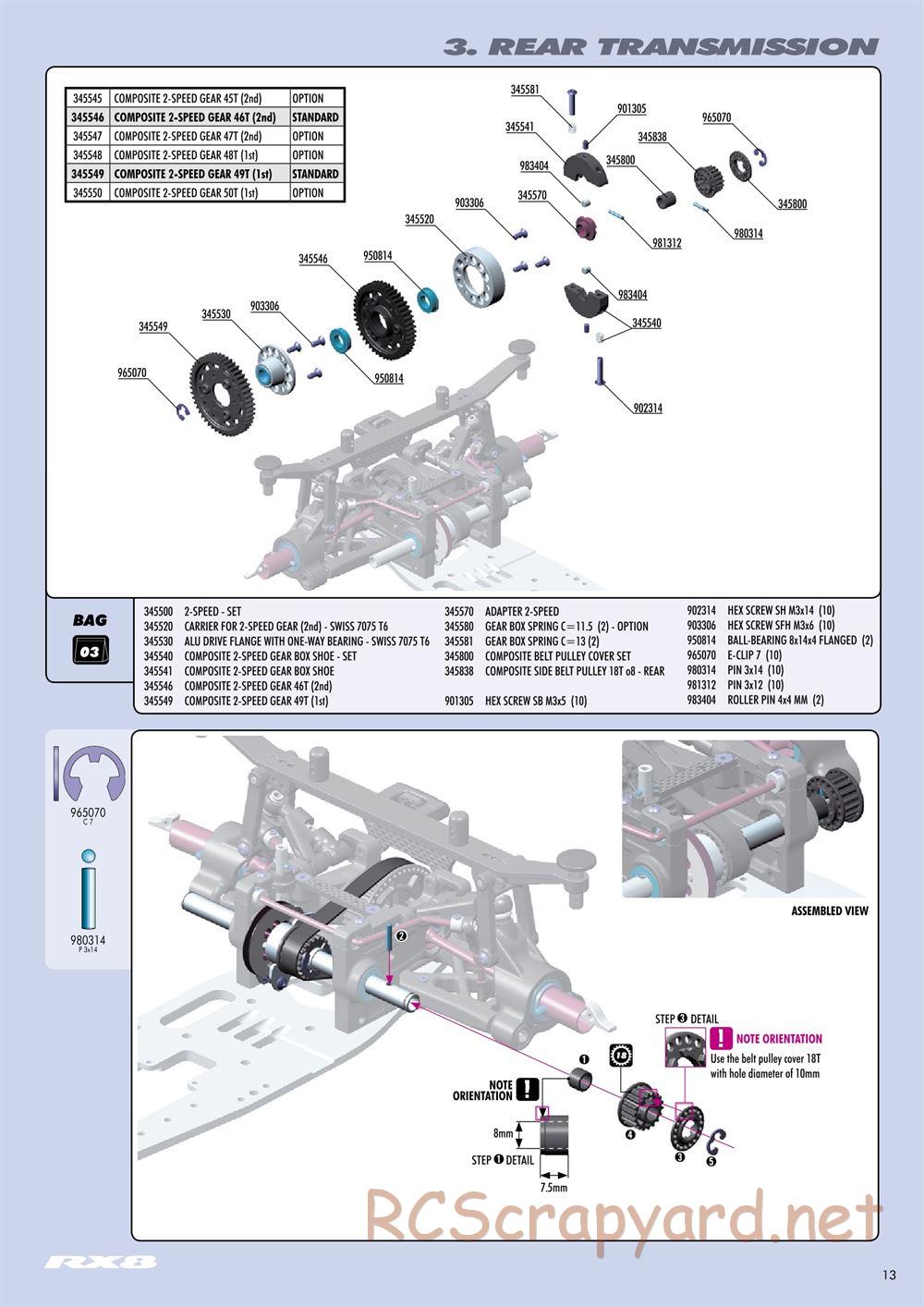 Xray - RX8 2011 Specs (RX8'11) - Manual - Page 13