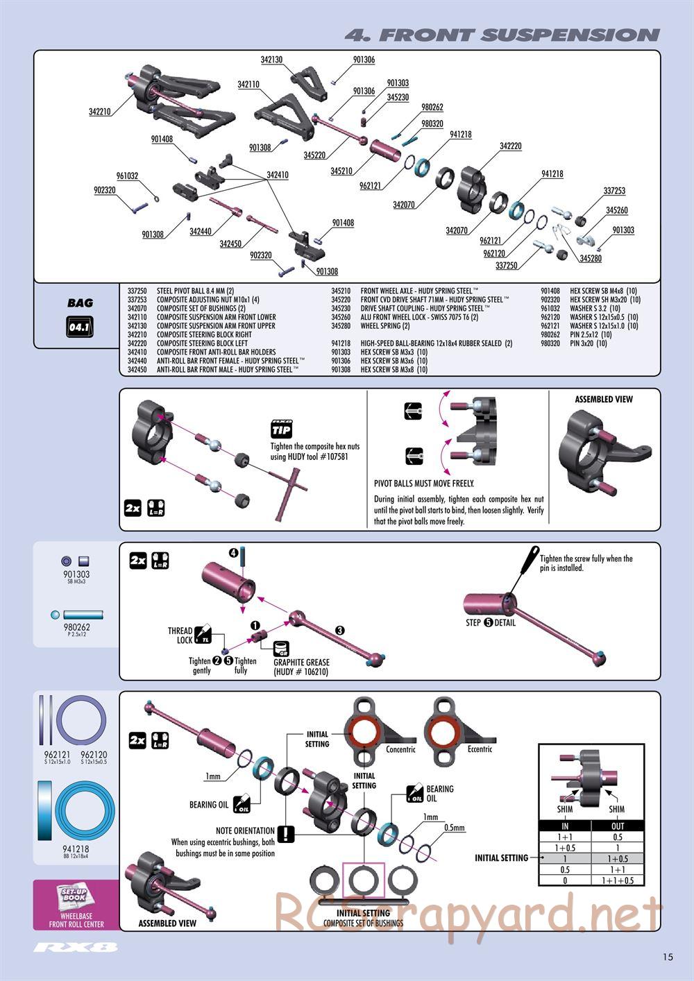 Xray - RX8 2011 Specs (RX8'11) - Manual - Page 15