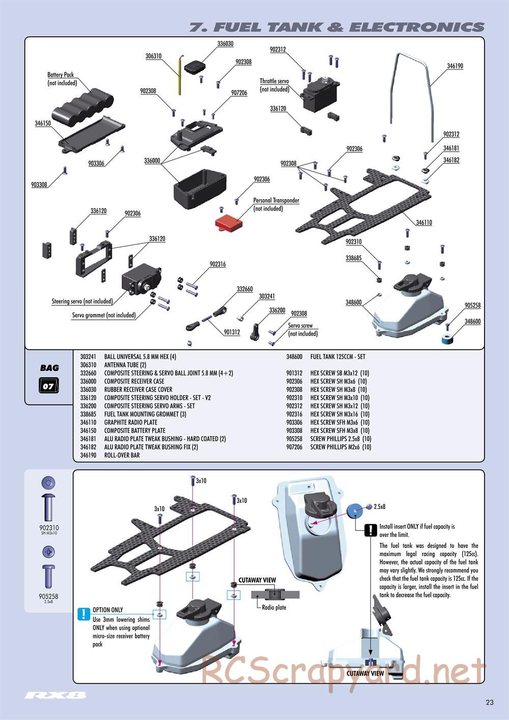 Xray - RX8 2011 Specs (RX8'11) - Manual - Page 23