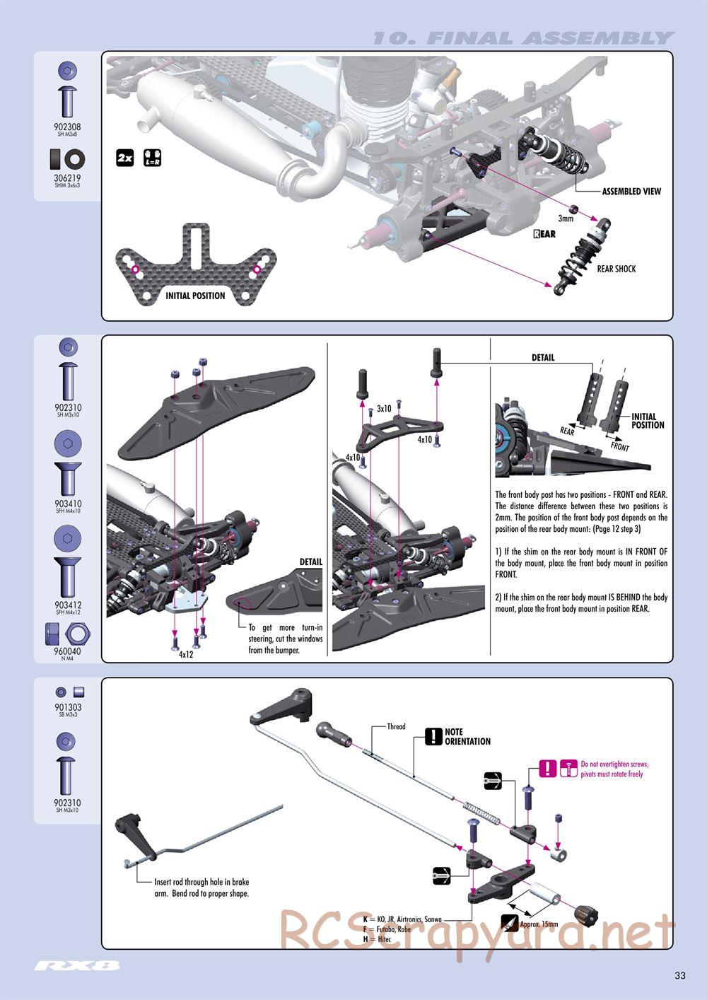 Xray - RX8 2011 Specs (RX8'11) - Manual - Page 33
