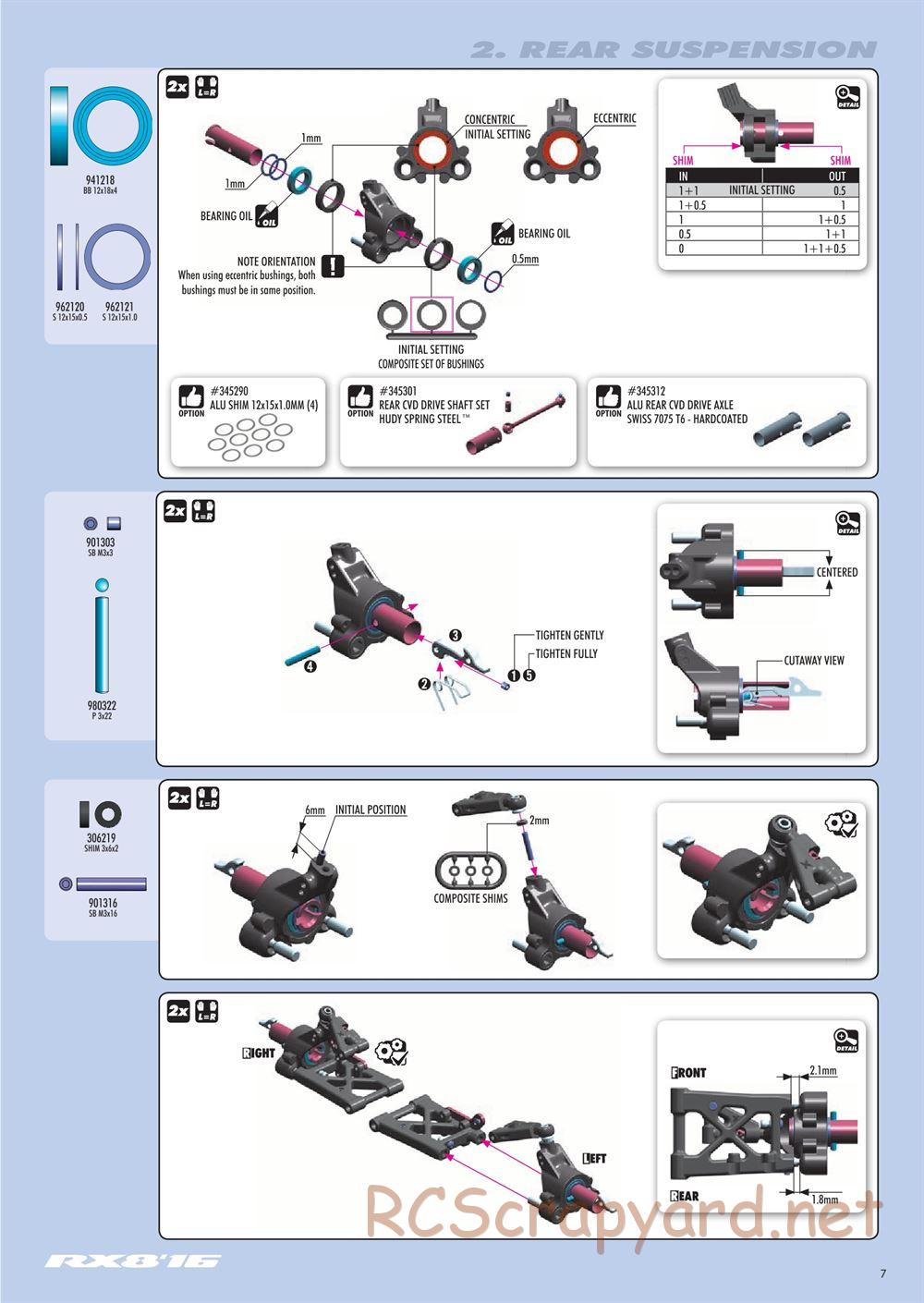 Xray - RX8 2016 Specs (RX8'16) - Manual - Page 7