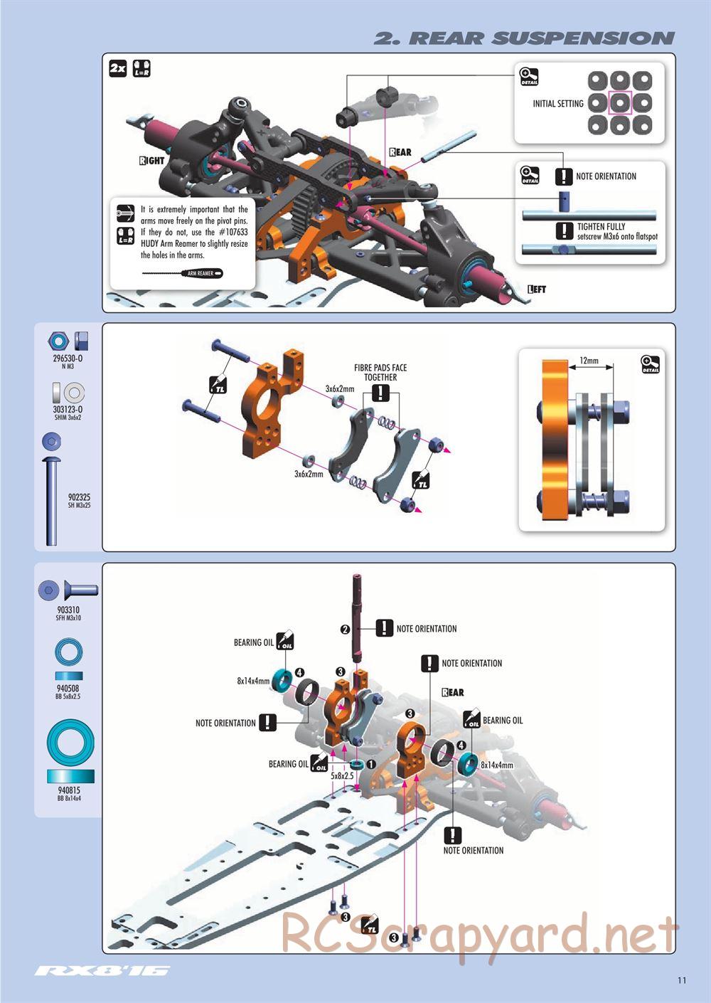 Xray - RX8 2016 Specs (RX8'16) - Manual - Page 11