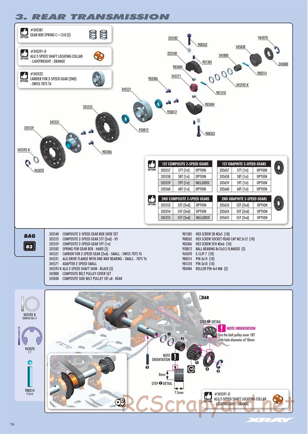 Xray - RX8 2016 Specs (RX8'16) - Manual - Page 16