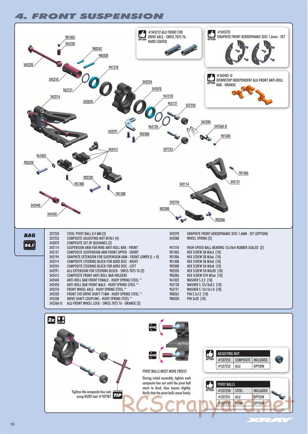 Xray - RX8 2016 Specs (RX8'16) - Manual - Page 18
