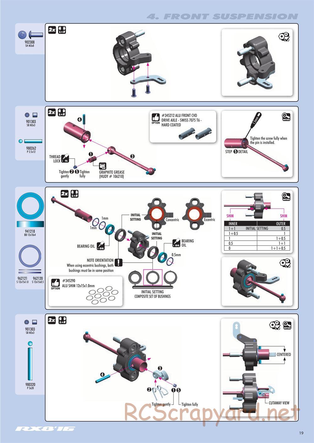 Xray - RX8 2016 Specs (RX8'16) - Manual - Page 19