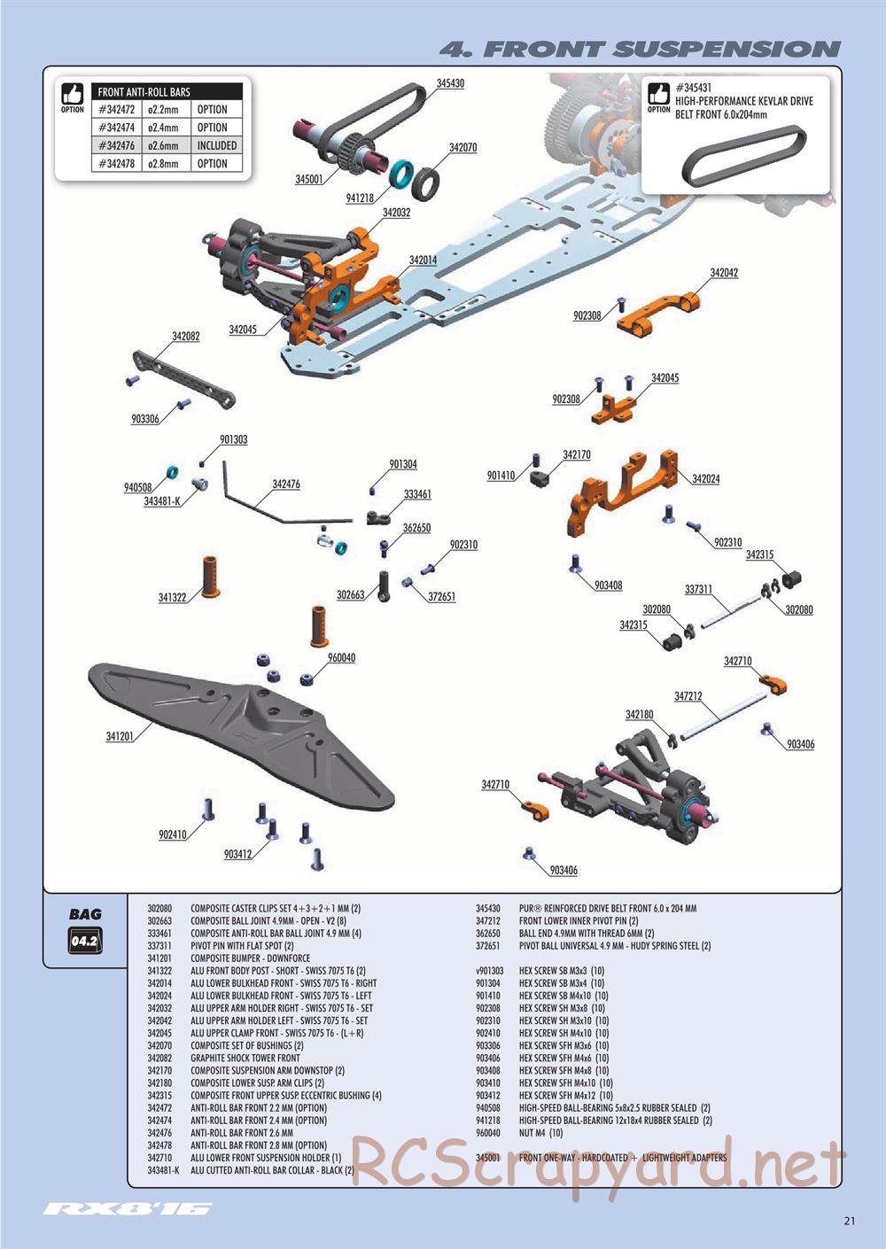Xray - RX8 2016 Specs (RX8'16) - Manual - Page 21