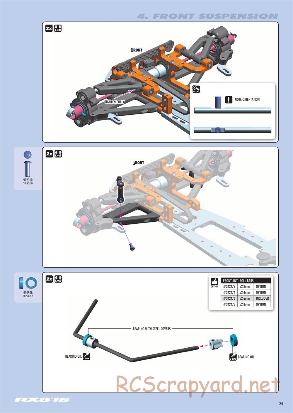 Xray - RX8 2016 Specs (RX8'16) - Manual - Page 25