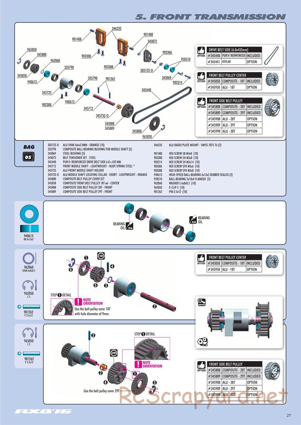 Xray - RX8 2016 Specs (RX8'16) - Manual - Page 27