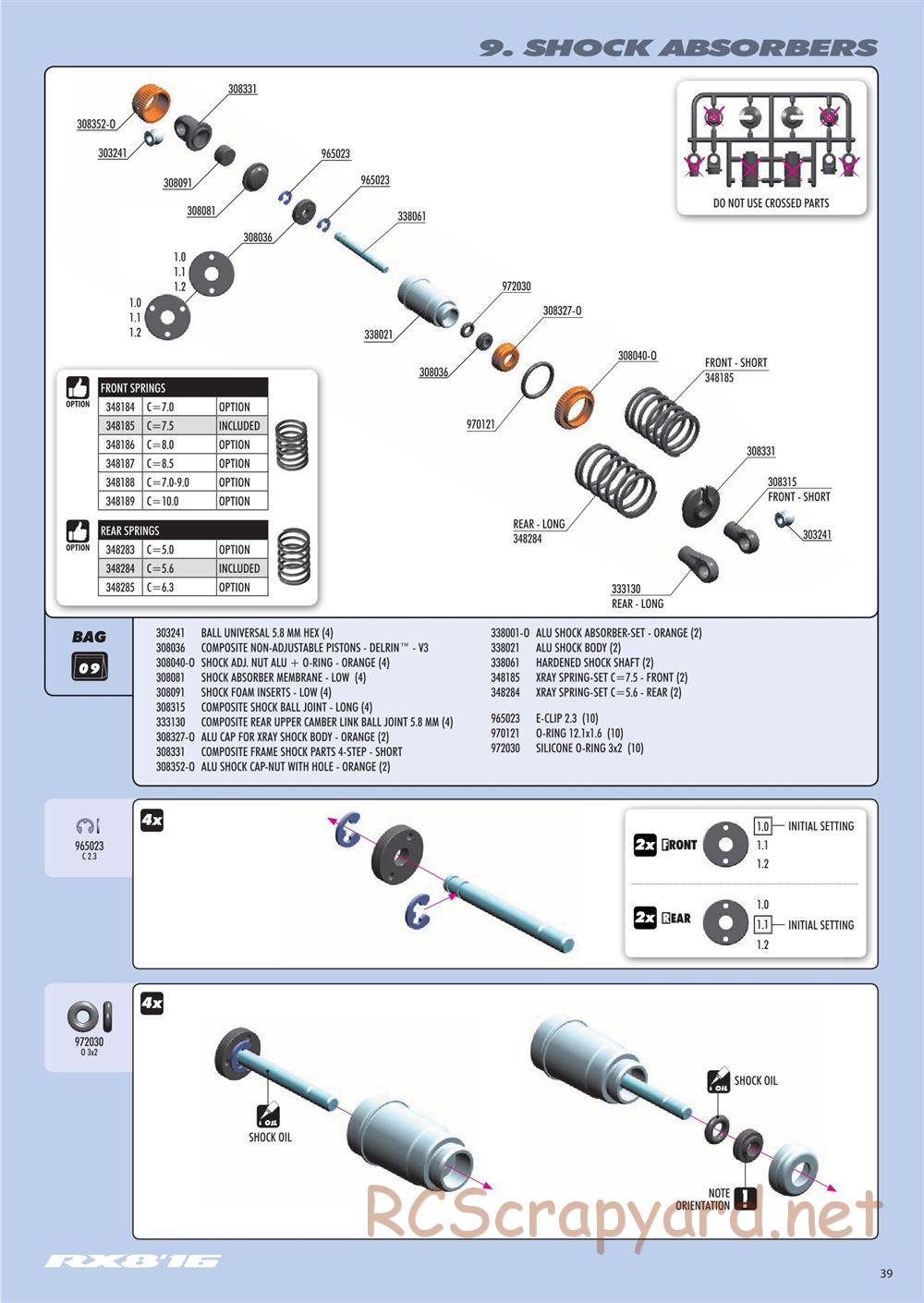 Xray - RX8 2016 Specs (RX8'16) - Manual - Page 39