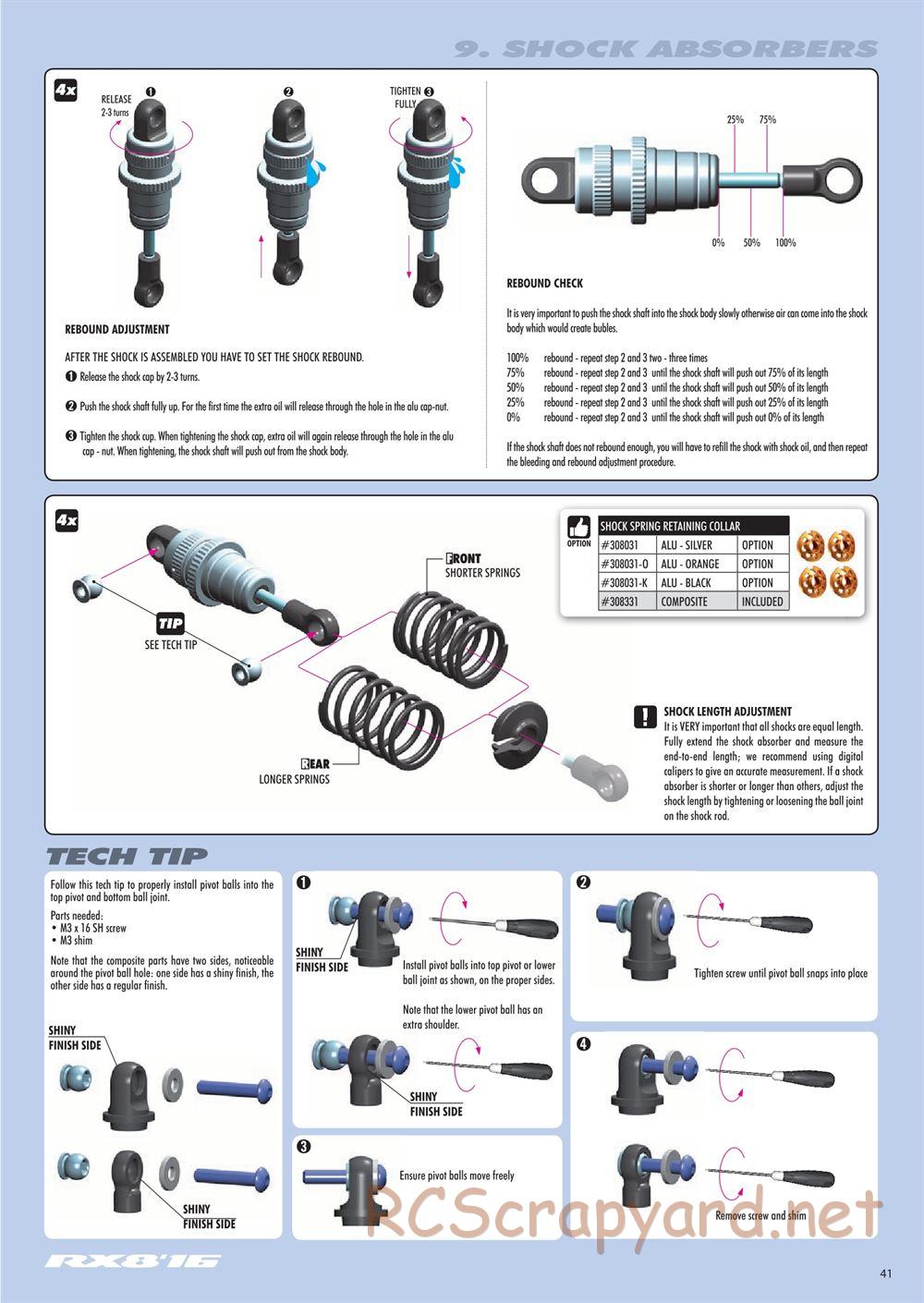 Xray - RX8 2016 Specs (RX8'16) - Manual - Page 41