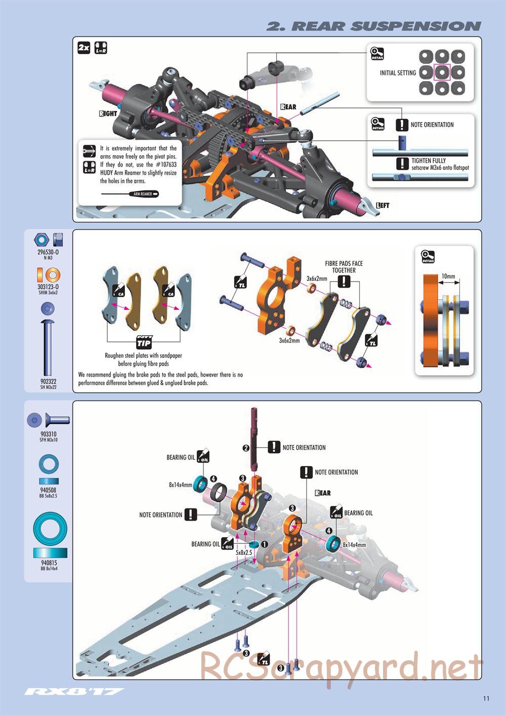 Xray - RX8 2017 Specs (RX8'17) - Manual - Page 11