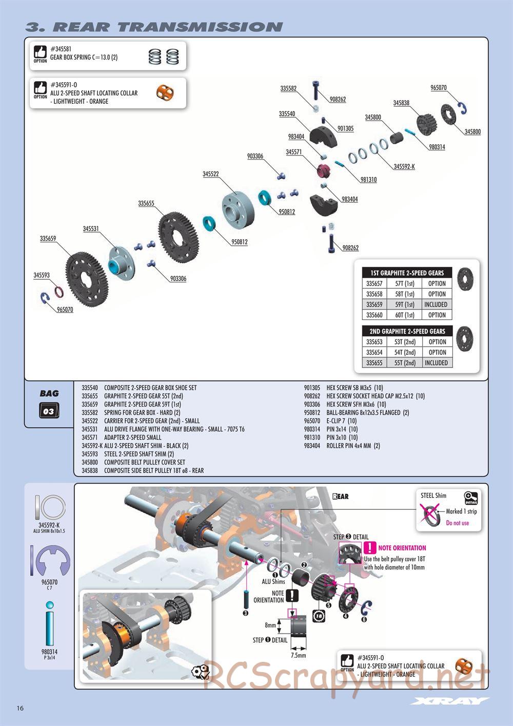 Xray - RX8 2017 Specs (RX8'17) - Manual - Page 16
