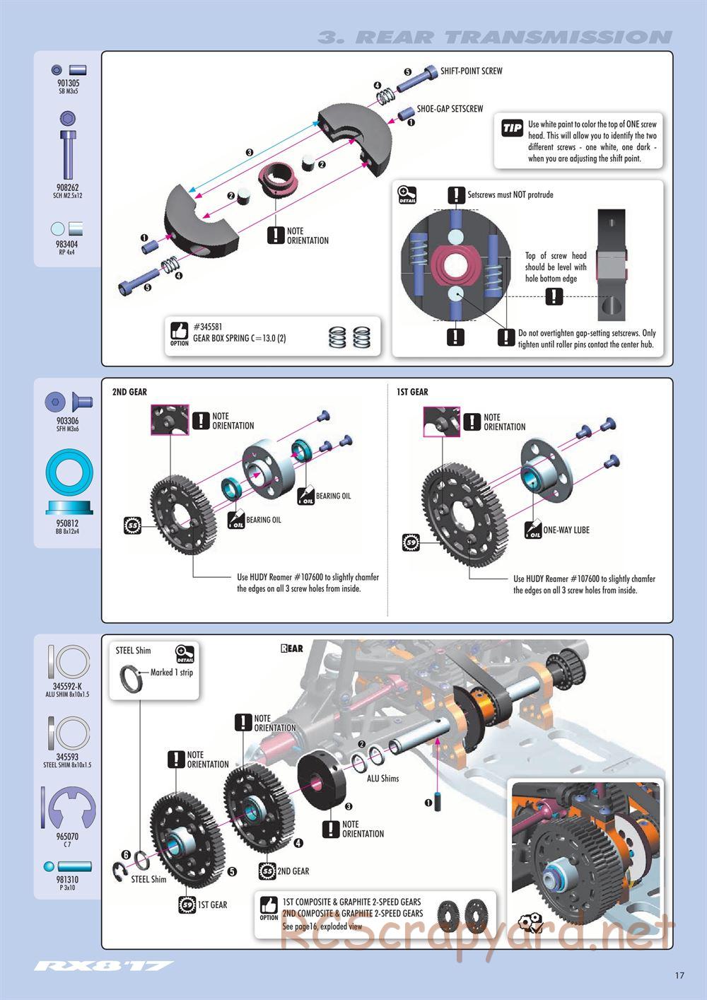 Xray - RX8 2017 Specs (RX8'17) - Manual - Page 17
