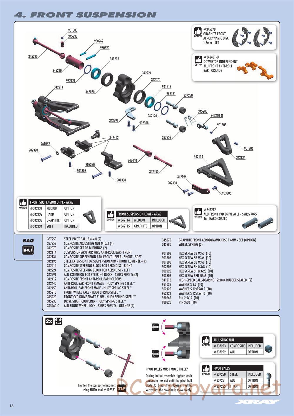Xray - RX8 2017 Specs (RX8'17) - Manual - Page 18