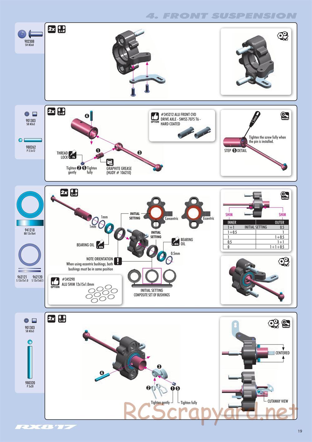 Xray - RX8 2017 Specs (RX8'17) - Manual - Page 19