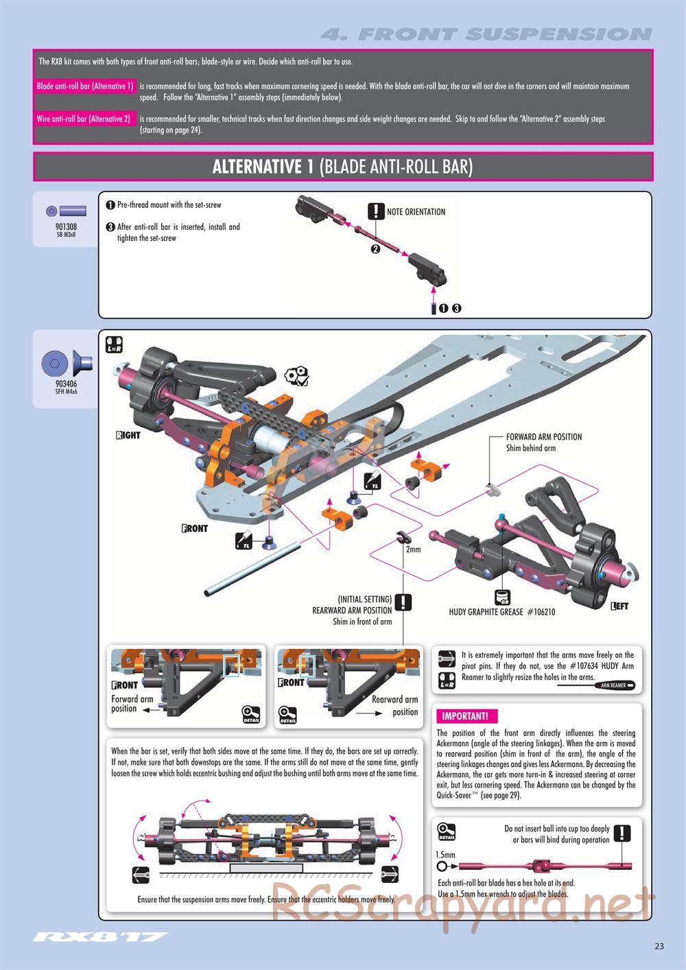 Xray - RX8 2017 Specs (RX8'17) - Manual - Page 23