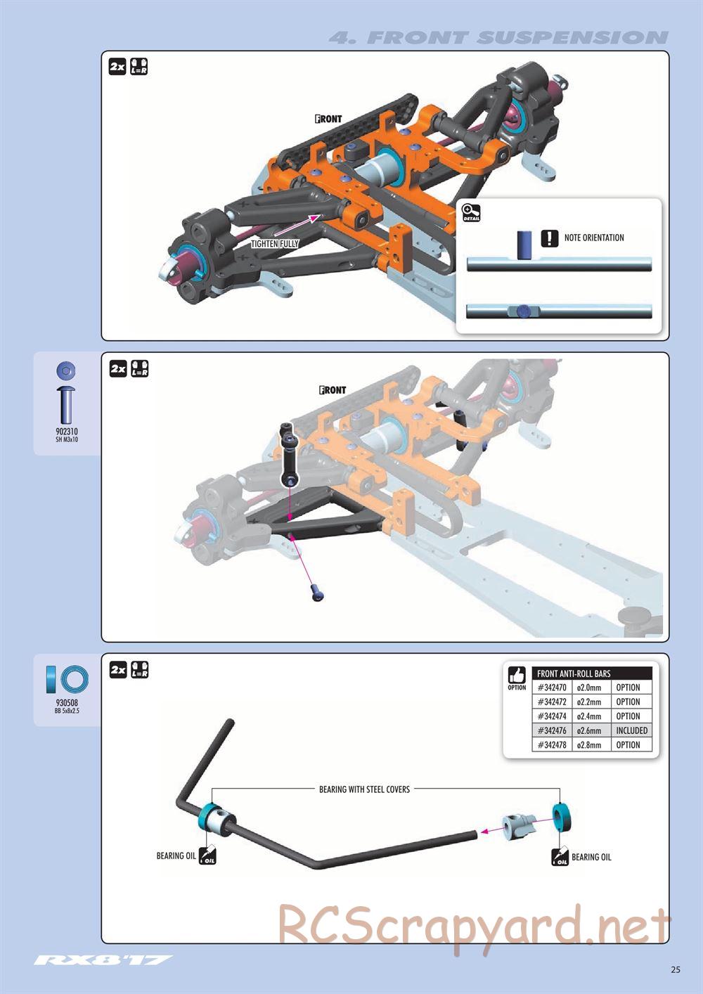 Xray - RX8 2017 Specs (RX8'17) - Manual - Page 25