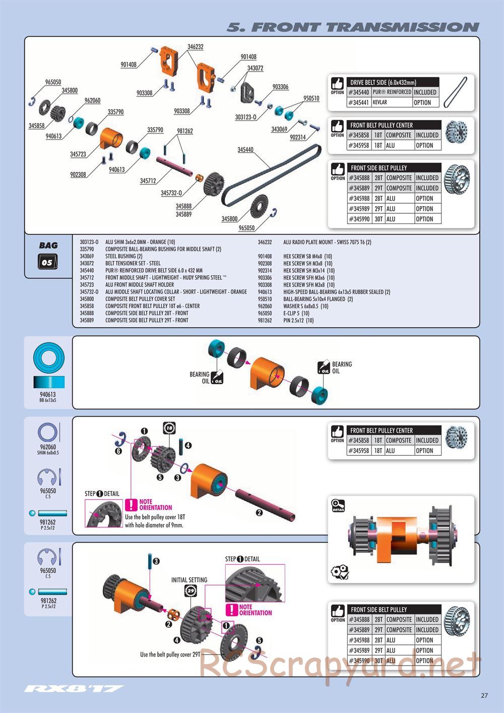 Xray - RX8 2017 Specs (RX8'17) - Manual - Page 27