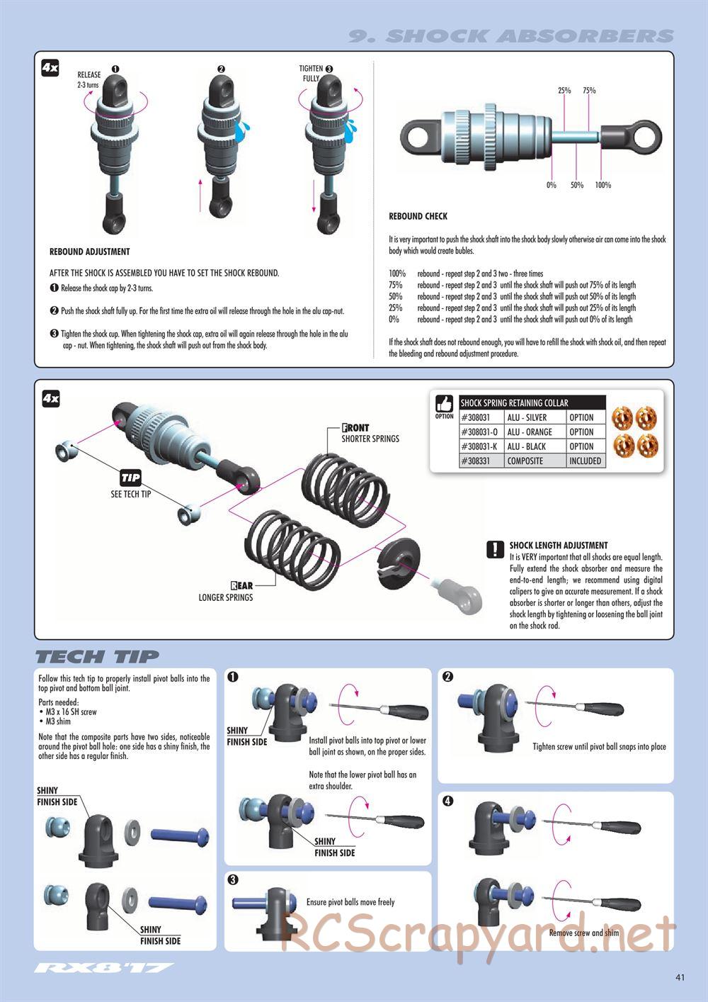 Xray - RX8 2017 Specs (RX8'17) - Manual - Page 41