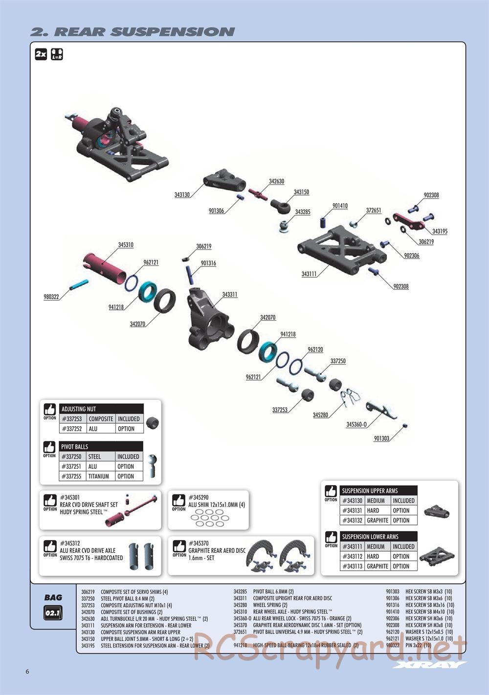 Xray - RX8 2018 Specs (RX8'18) - Manual - Page 6