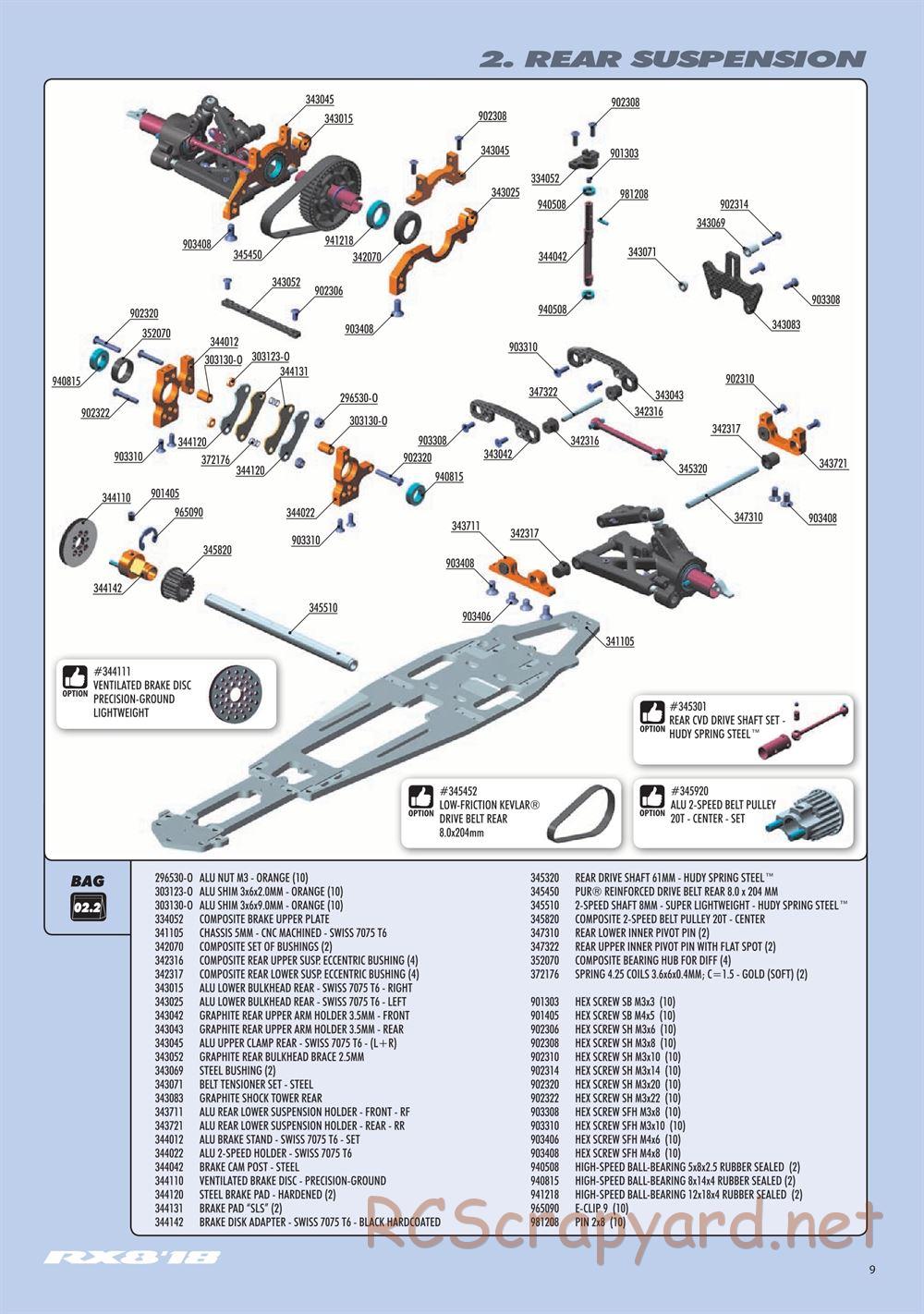 Xray - RX8 2018 Specs (RX8'18) - Manual - Page 9