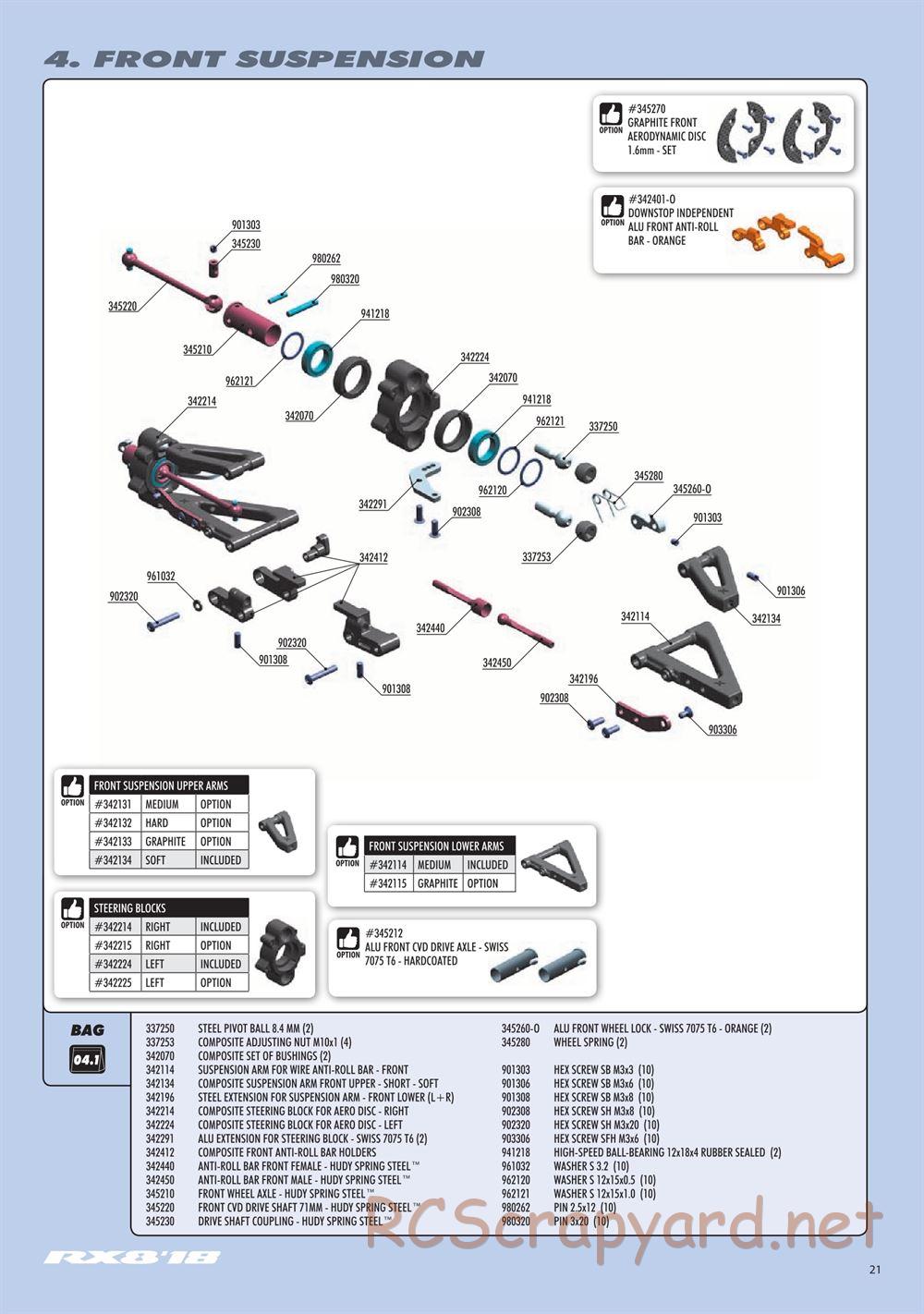 Xray - RX8 2018 Specs (RX8'18) - Manual - Page 21