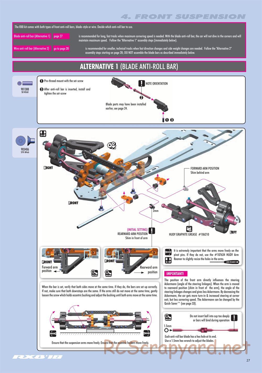 Xray - RX8 2018 Specs (RX8'18) - Manual - Page 27