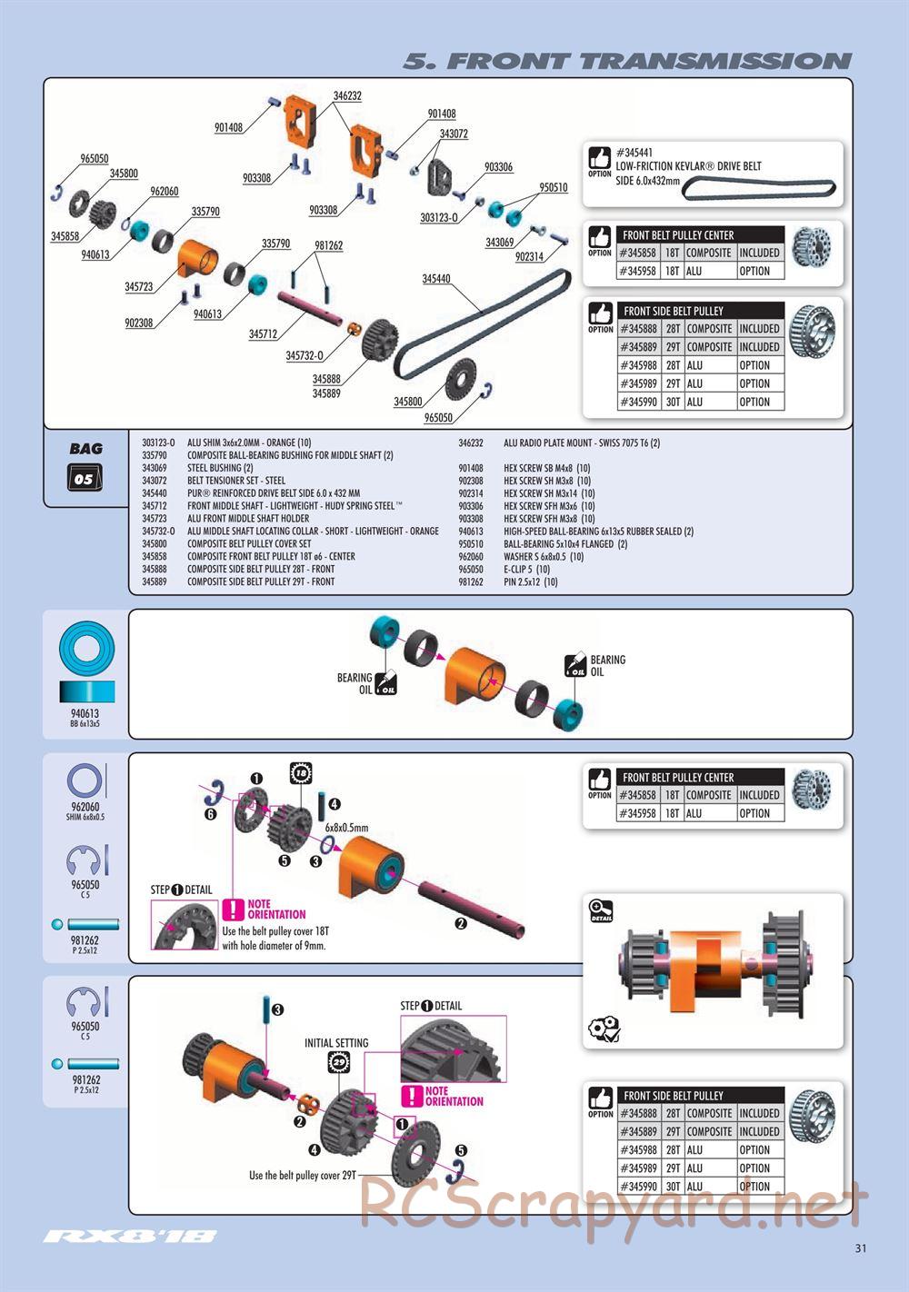 Xray - RX8 2018 Specs (RX8'18) - Manual - Page 31