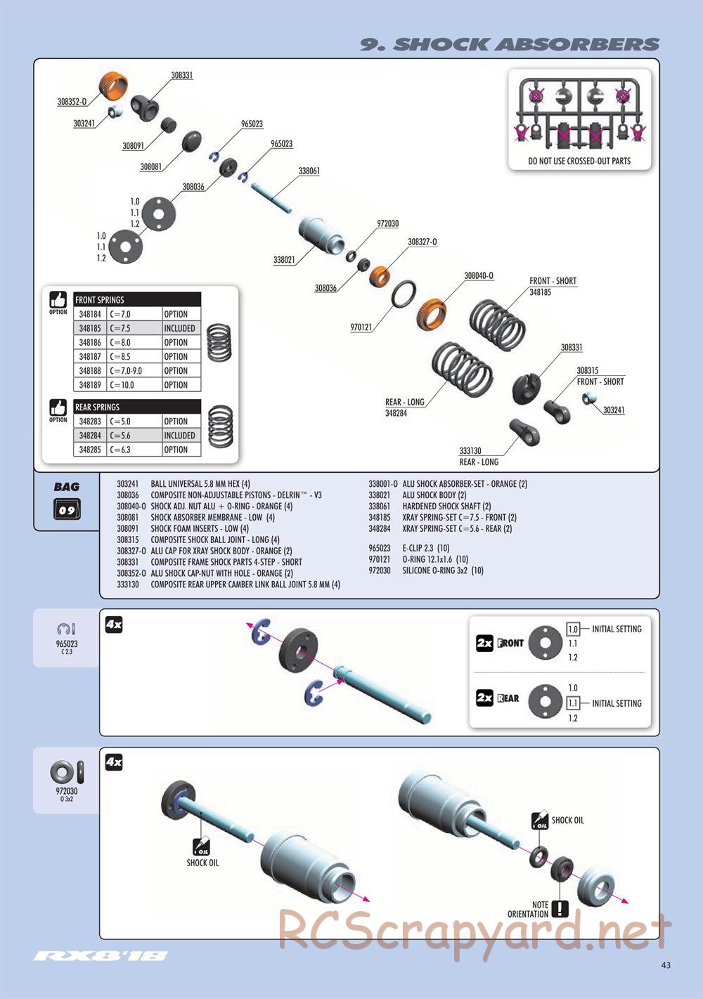 Xray - RX8 2018 Specs (RX8'18) - Manual - Page 43