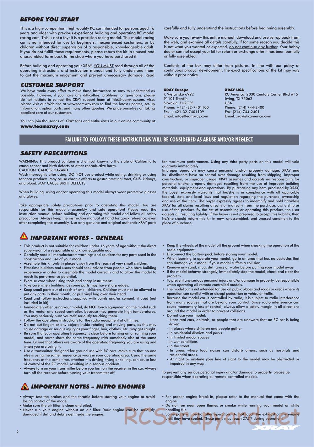 Xray - RX8 2023 Specs (RX8'23) - Manual - Page 2