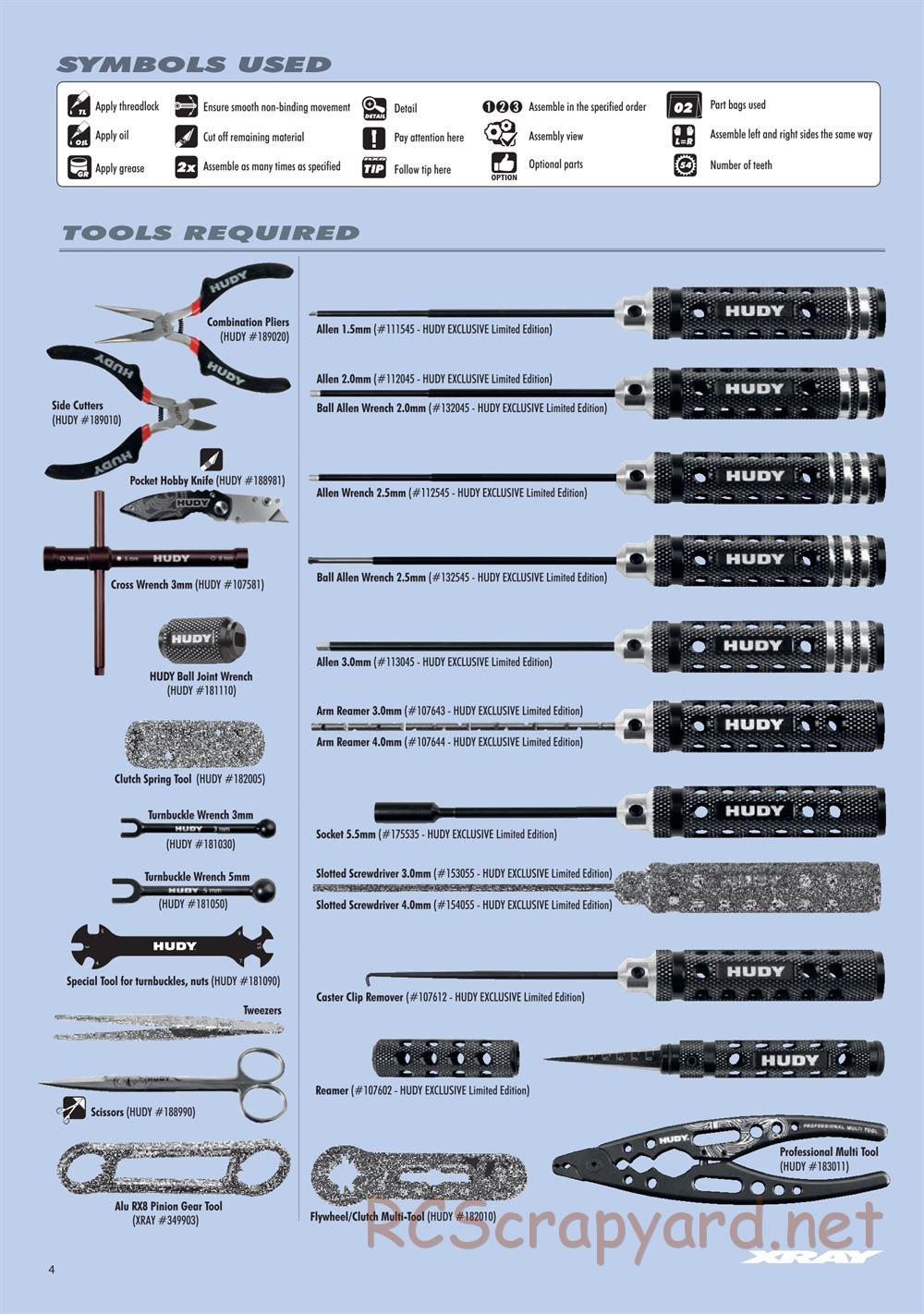 Xray - RX8 2023 Specs (RX8'23) - Manual - Page 4