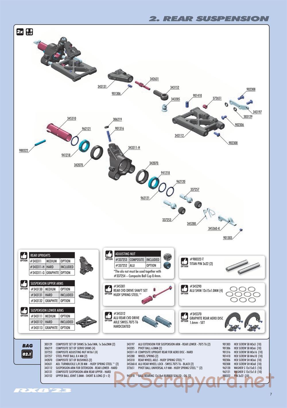 Xray - RX8 2023 Specs (RX8'23) - Manual - Page 7