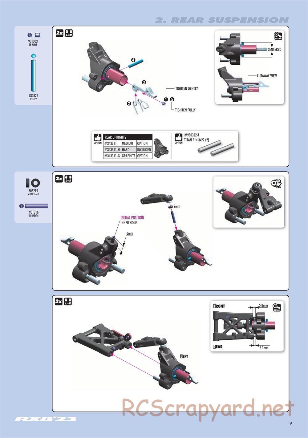 Xray - RX8 2023 Specs (RX8'23) - Manual - Page 9