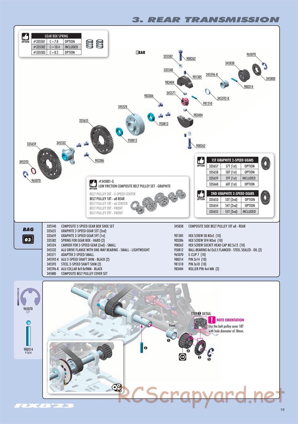 Xray - RX8 2023 Specs (RX8'23) - Manual - Page 19