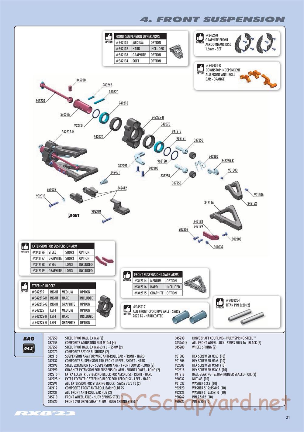 Xray - RX8 2023 Specs (RX8'23) - Manual - Page 21