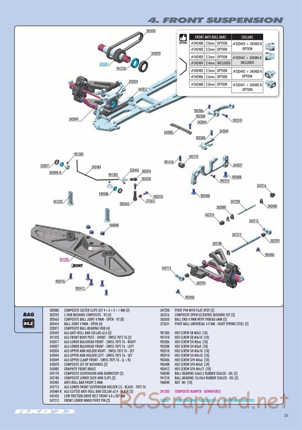 Xray - RX8 2023 Specs (RX8'23) - Manual - Page 25