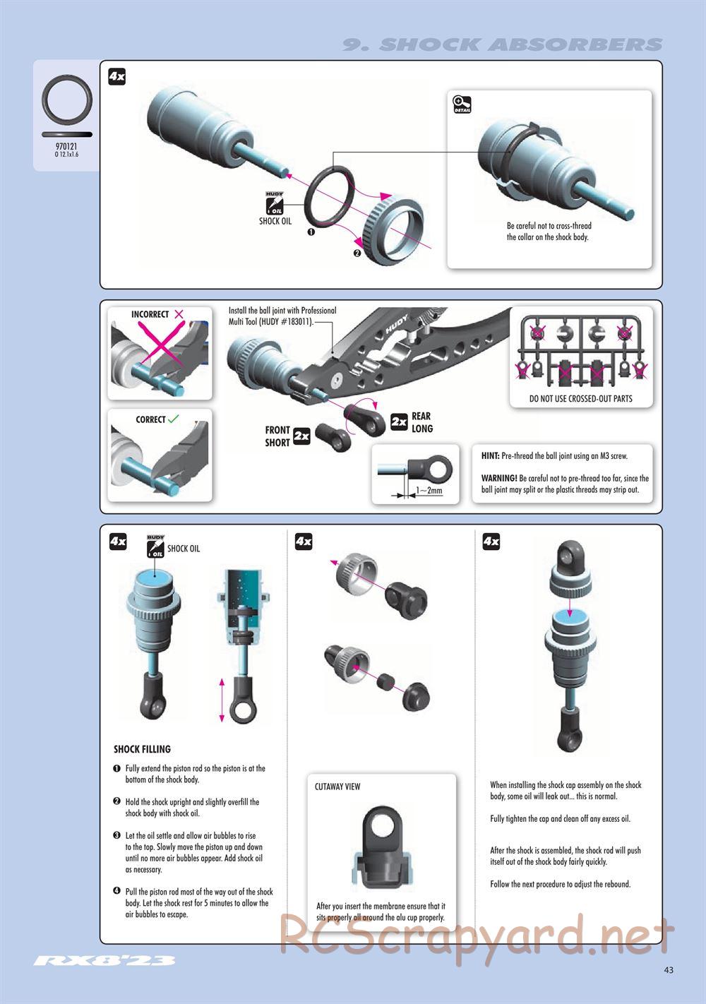 Xray - RX8 2023 Specs (RX8'23) - Manual - Page 43