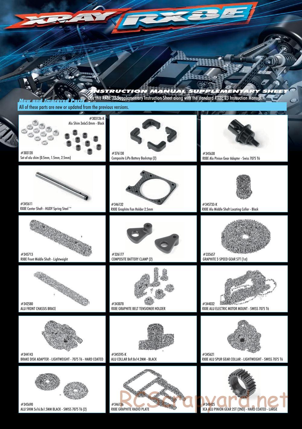 Xray - RX8 2023 Specs (RX8'23) - Manual - Page 50