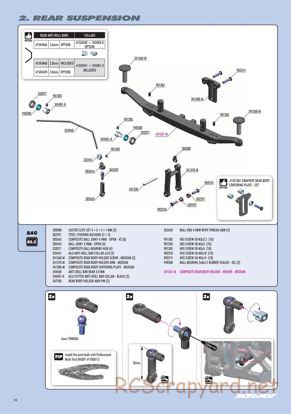 Xray - RX8.3 (2020) - Manual - Page 16