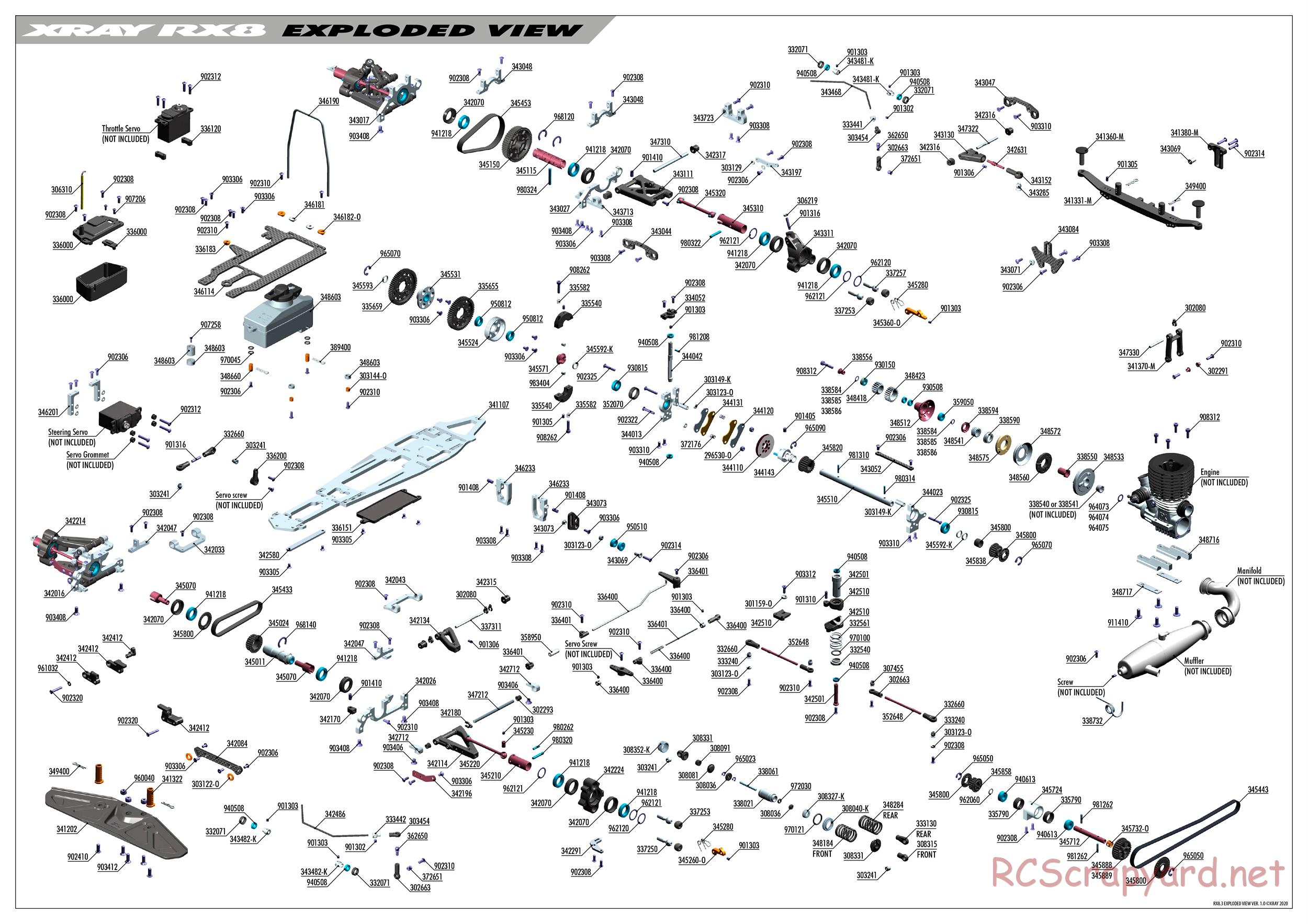 Xray - RX8.3 (2020) - Exploded View