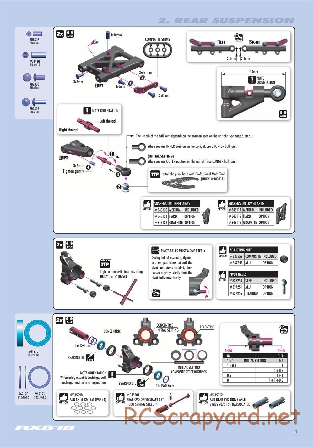 Xray - RX8E 2019 (RX8E'19) - Manual - Page 7