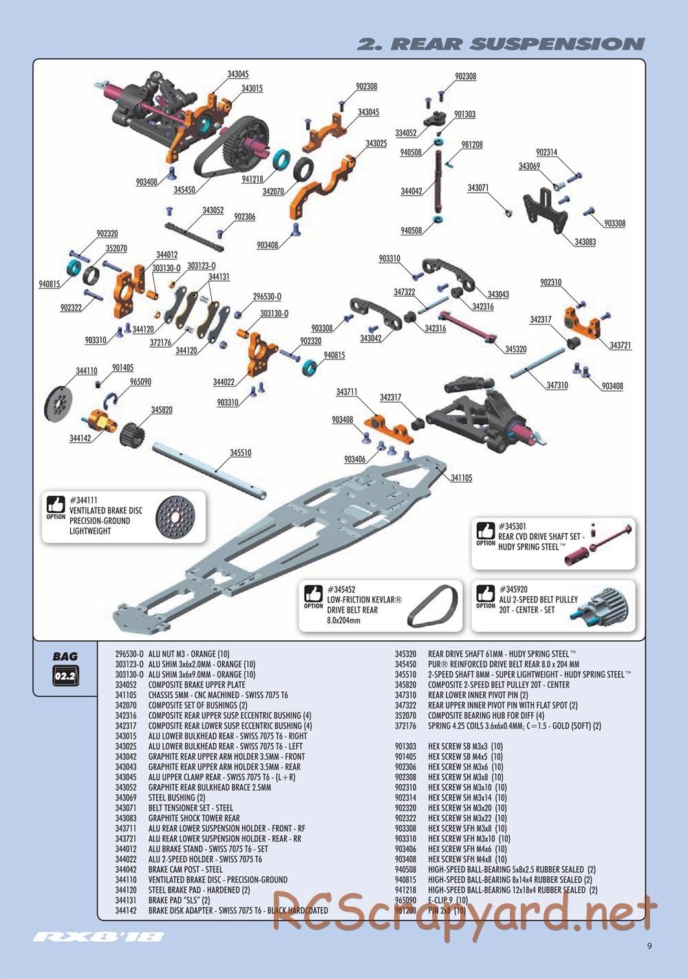 Xray - RX8E 2019 (RX8E'19) - Manual - Page 9